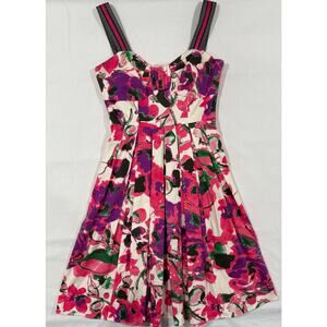 JAX Floral Dress Pink Purple and Green Women's Size 4 (081)